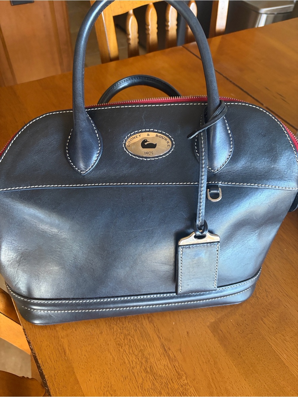 Vintage Dooney & Bourke Black Leather Satchel - Never Used No Cracks or Scuffs
